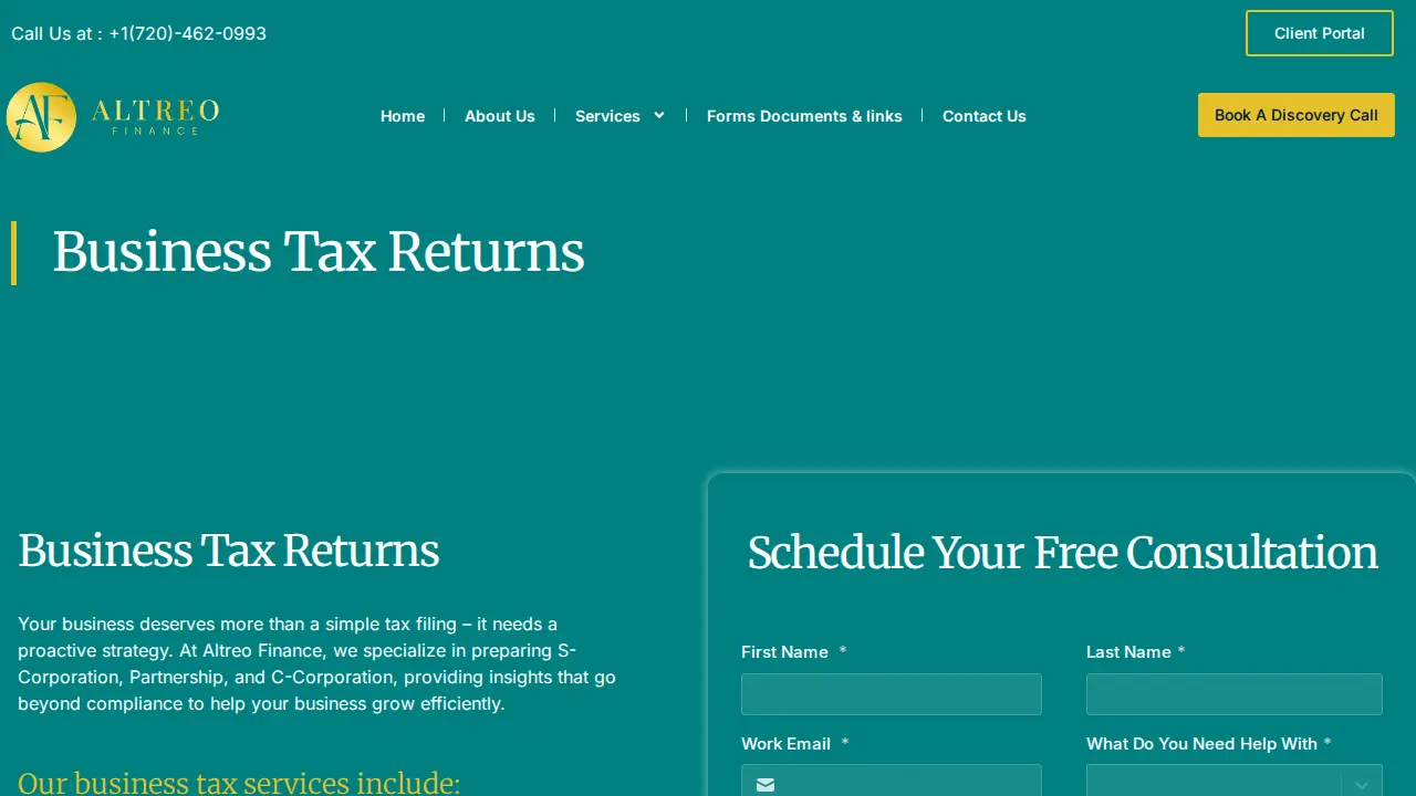 Altreo Finance LLC page