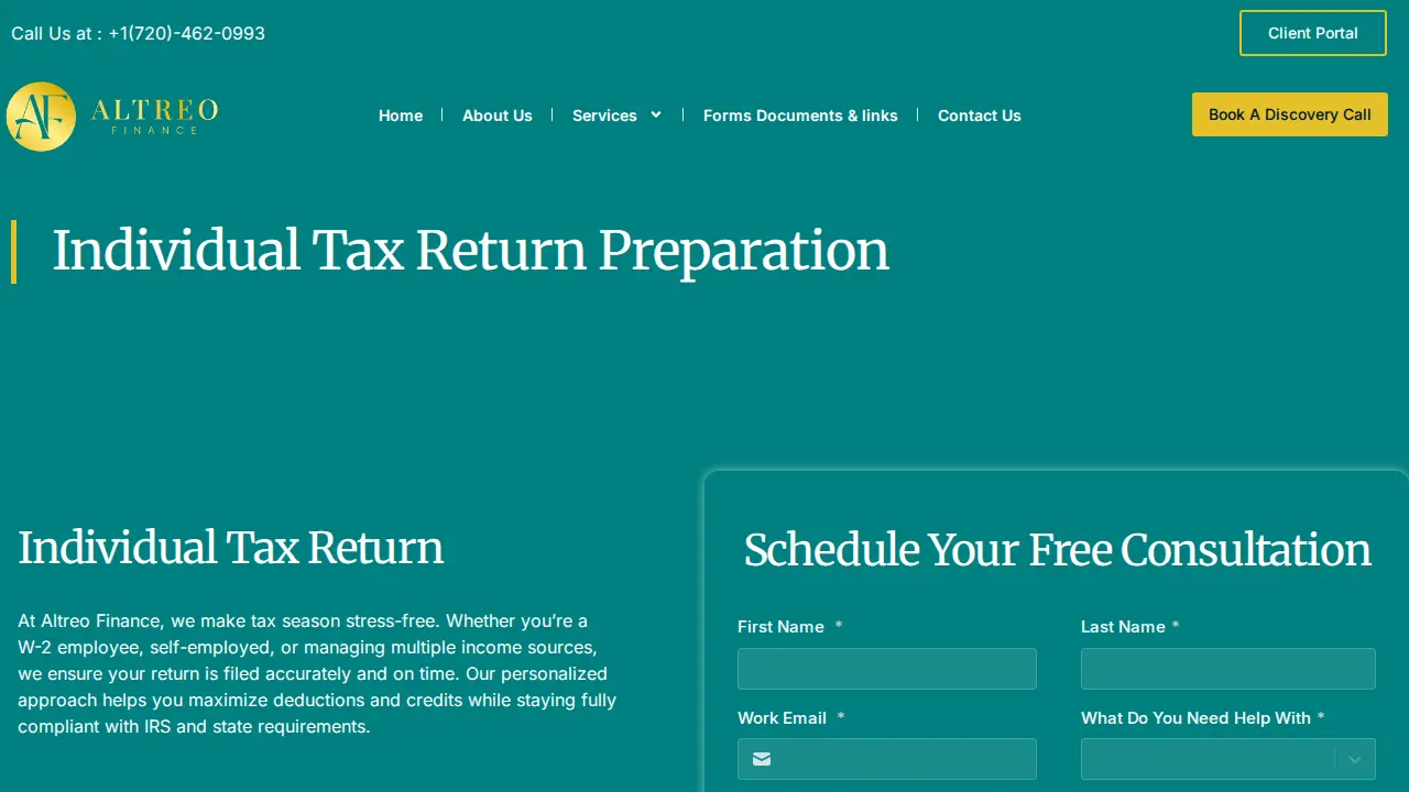 Altreo Finance LLC page