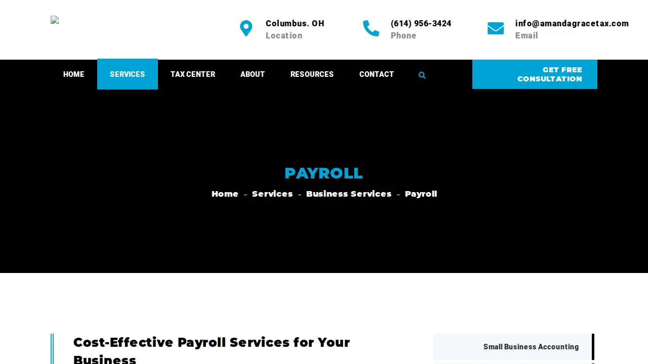 Amanda Grace Tax & Consulting page