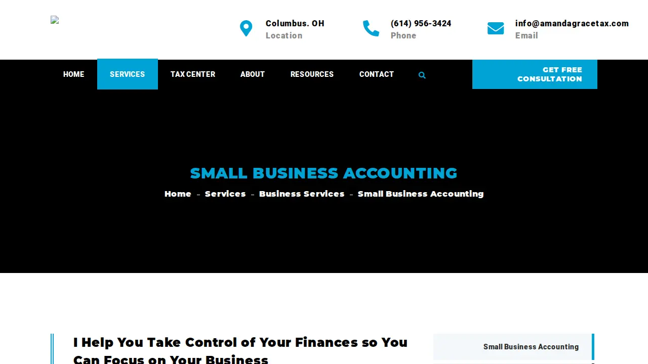Amanda Grace Tax & Consulting page