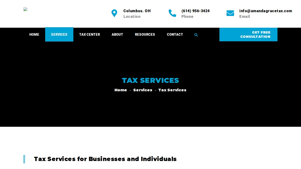 Amanda Grace Tax & Consulting page