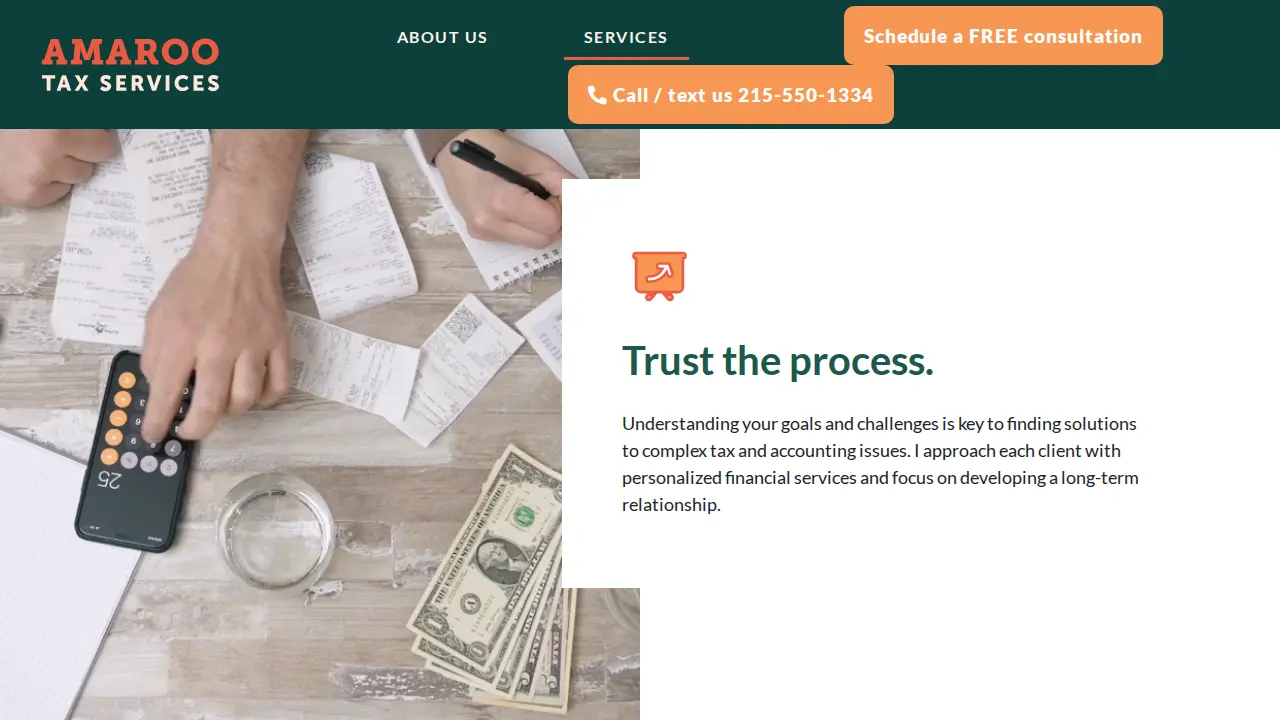 Amaroo Tax Services page