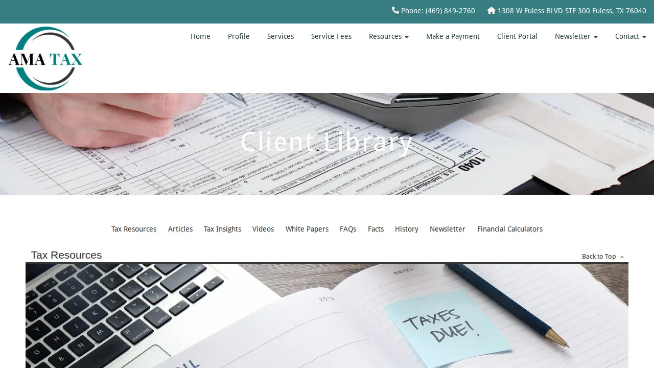 Ama-tax & bookkeeping Services LLC page