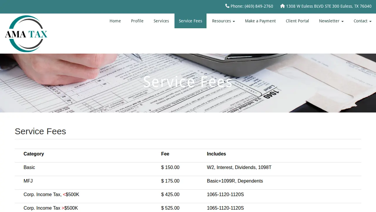 Ama-tax & bookkeeping Services LLC page