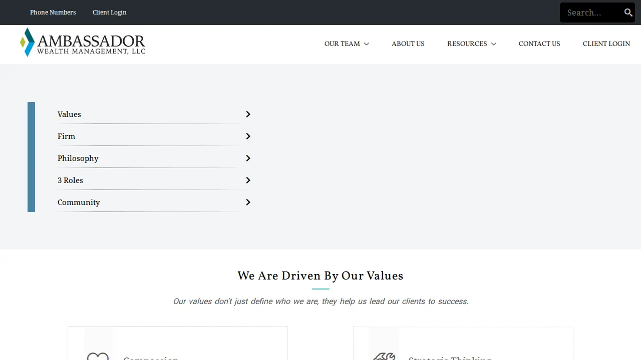 Ambassador Wealth Management, LLC page