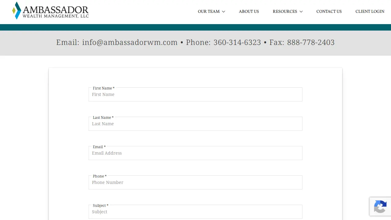 Ambassador Wealth Management, LLC page