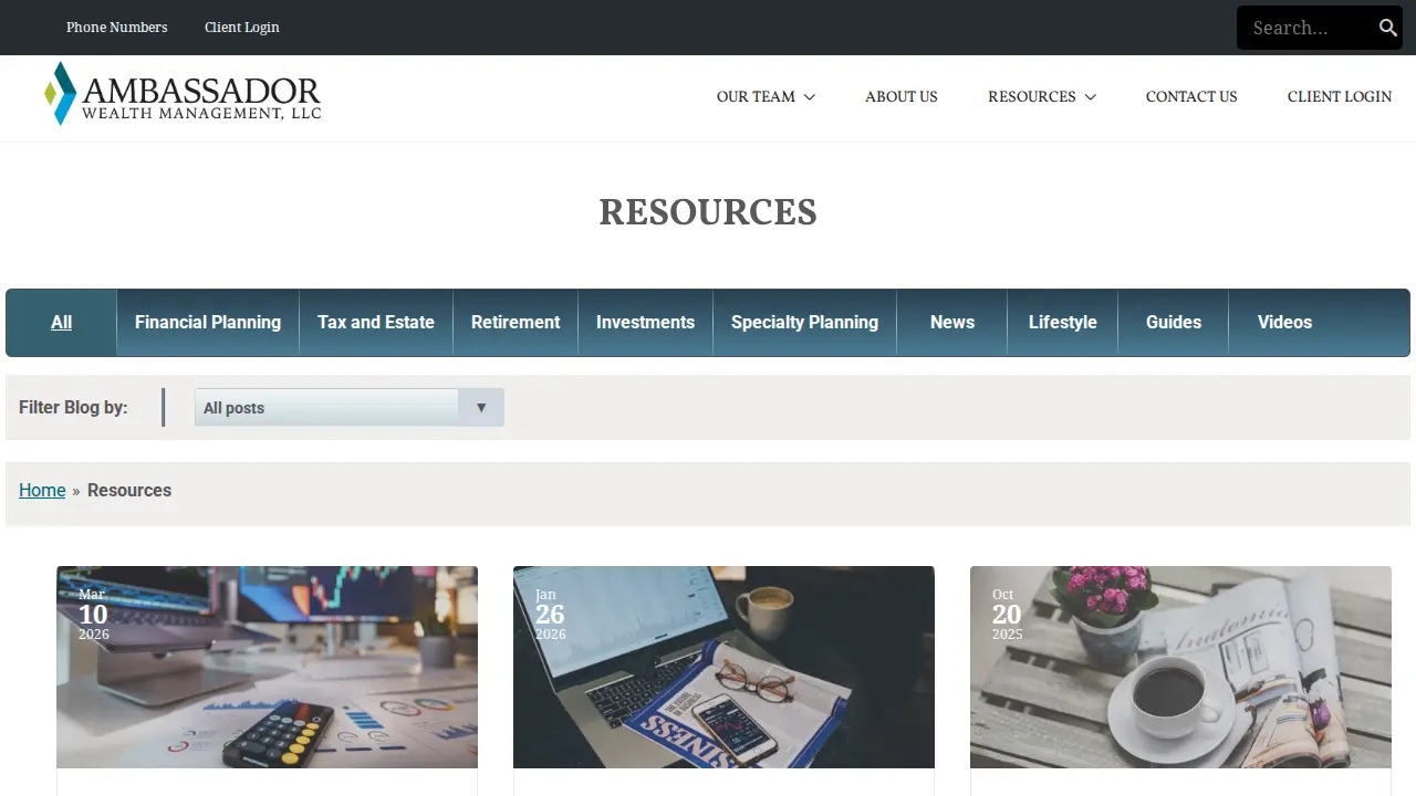 Ambassador Wealth Management, LLC page