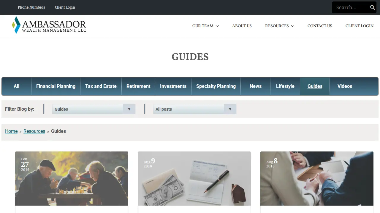 Ambassador Wealth Management, LLC page