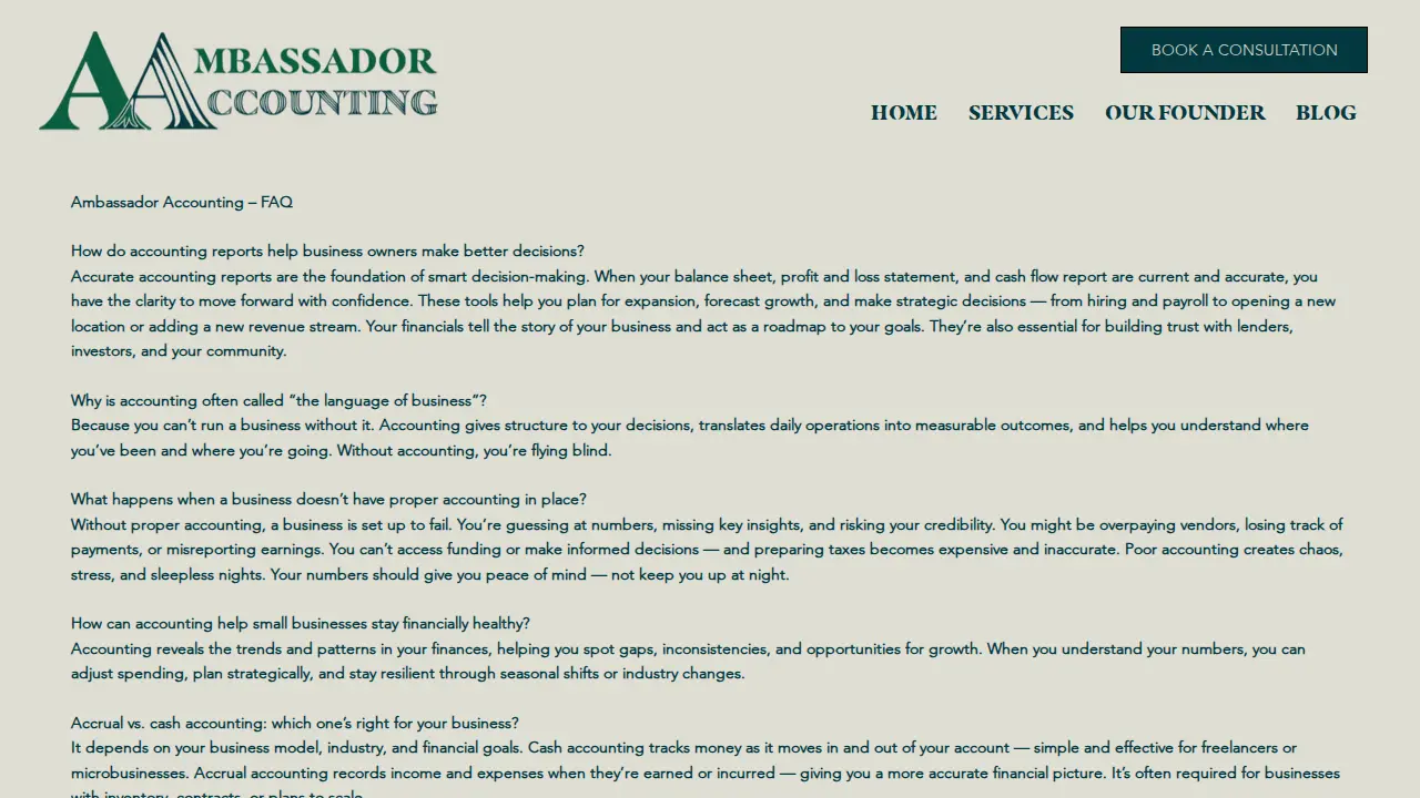 Ambassador Accounting LLC page