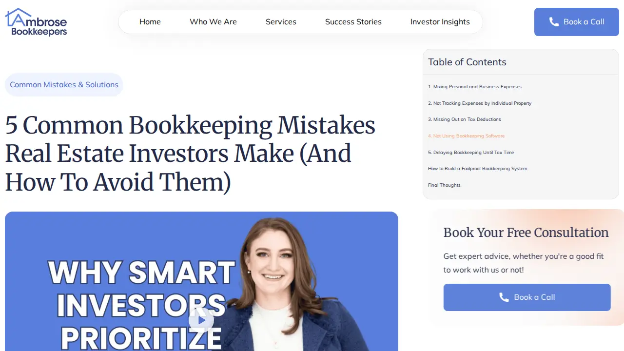 Ambrose Bookkeepers page