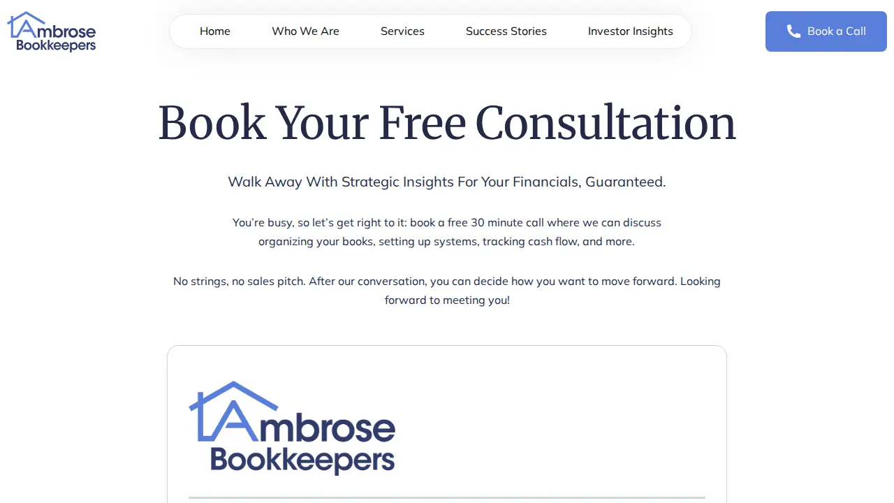 Ambrose Bookkeepers page