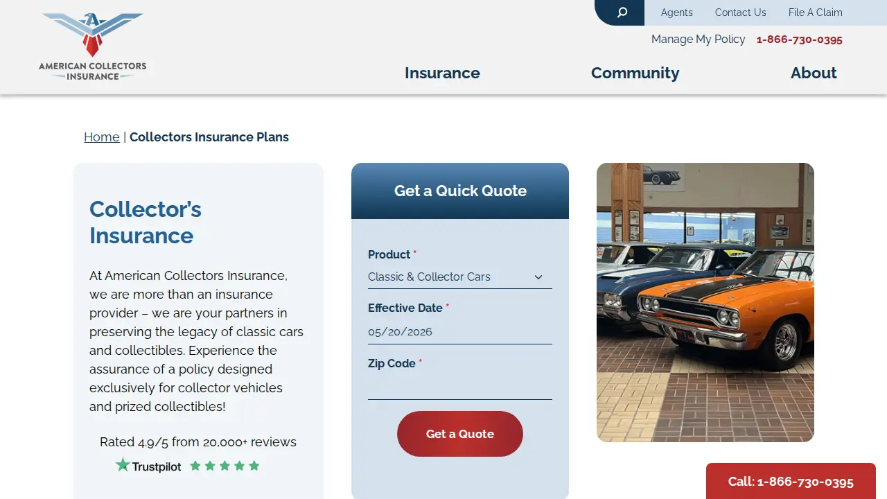 American Collectors Insurance page