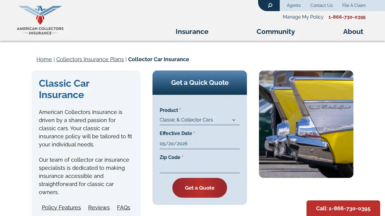 American Collectors Insurance page