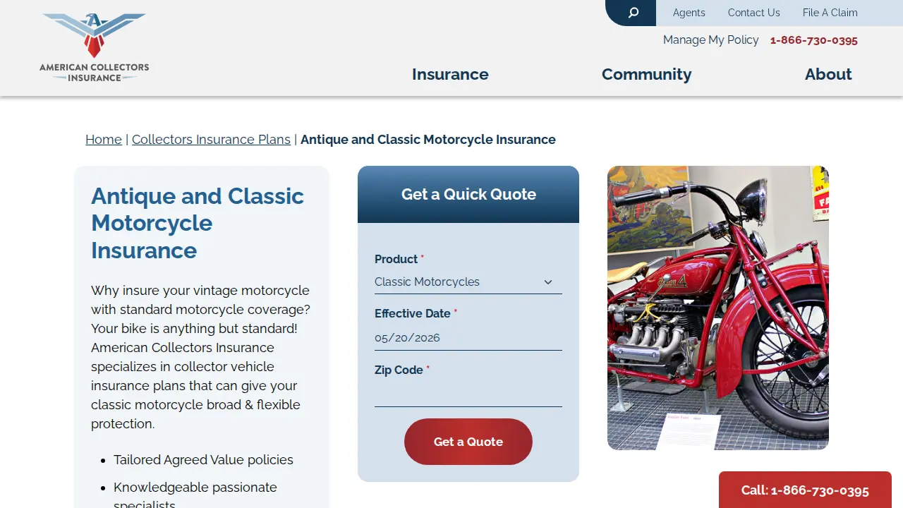 American Collectors Insurance page