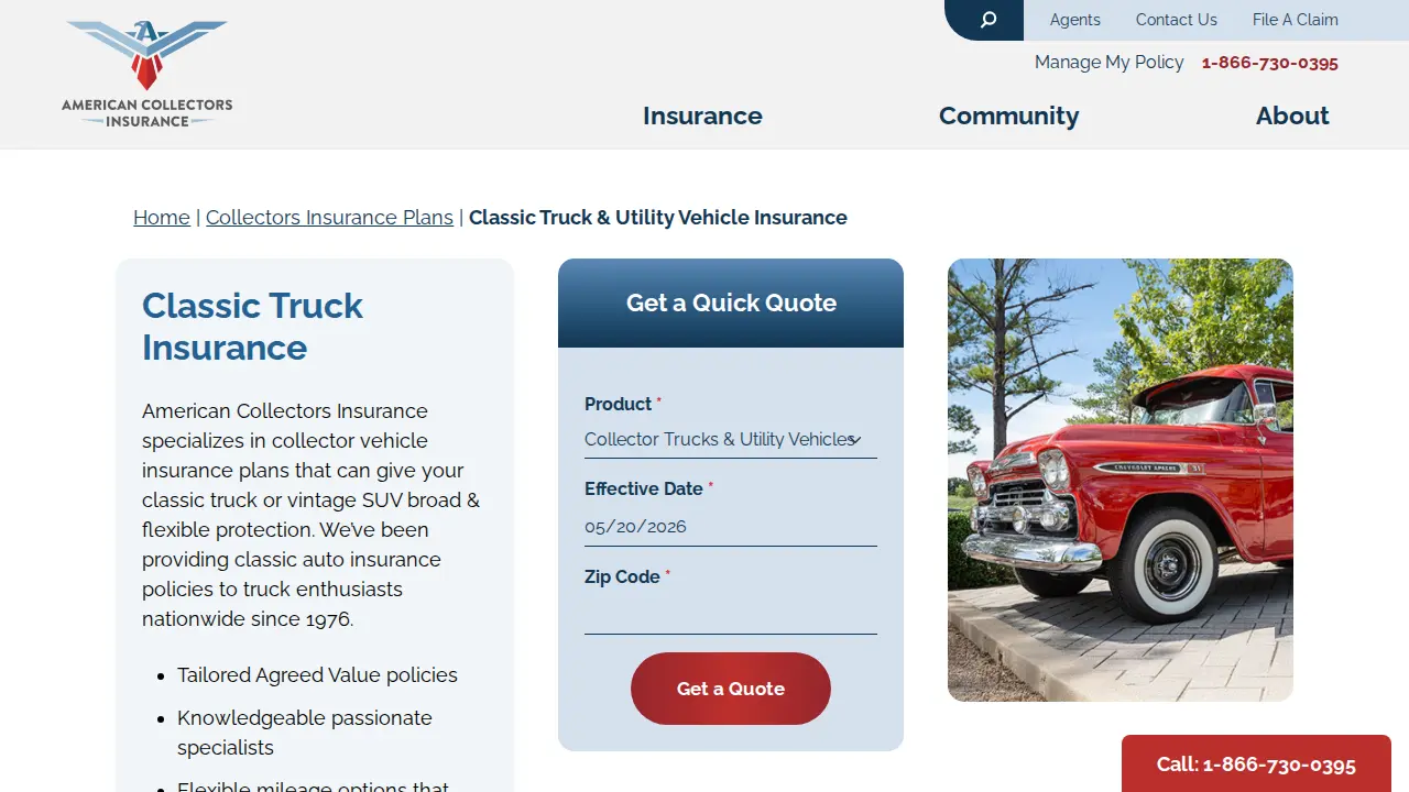 American Collectors Insurance page