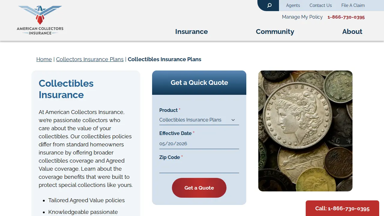 American Collectors Insurance page