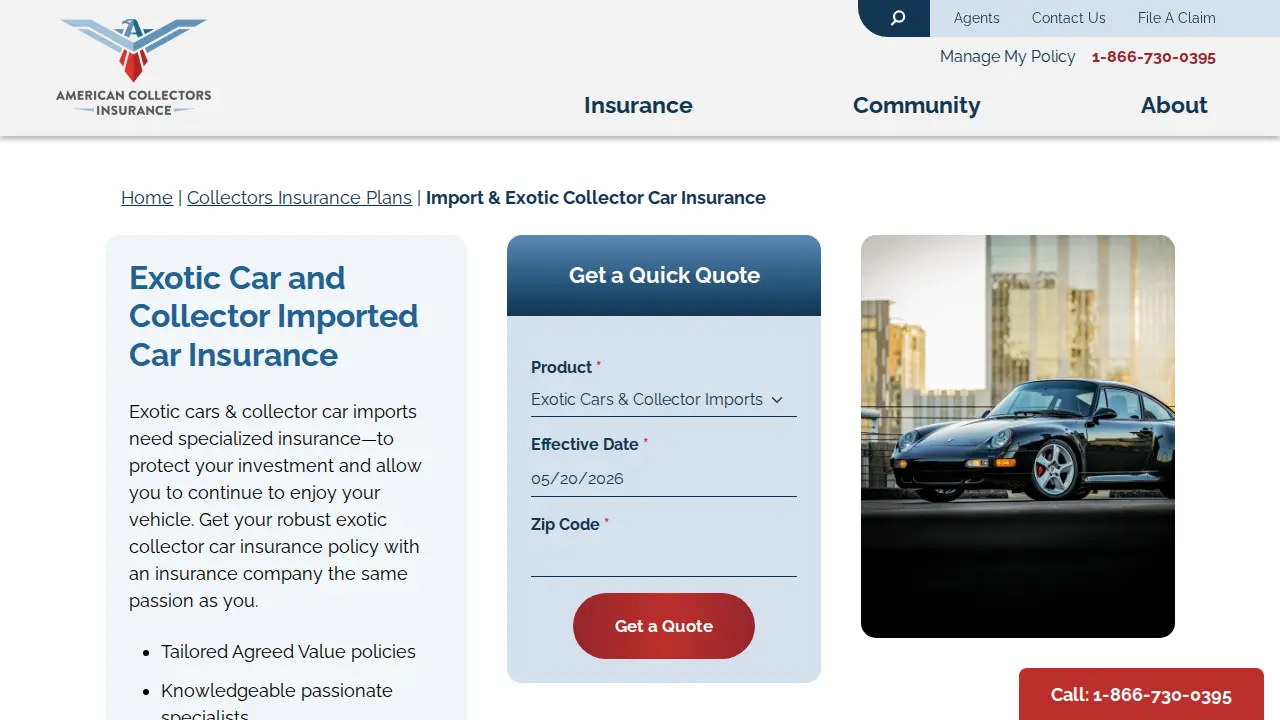 American Collectors Insurance page