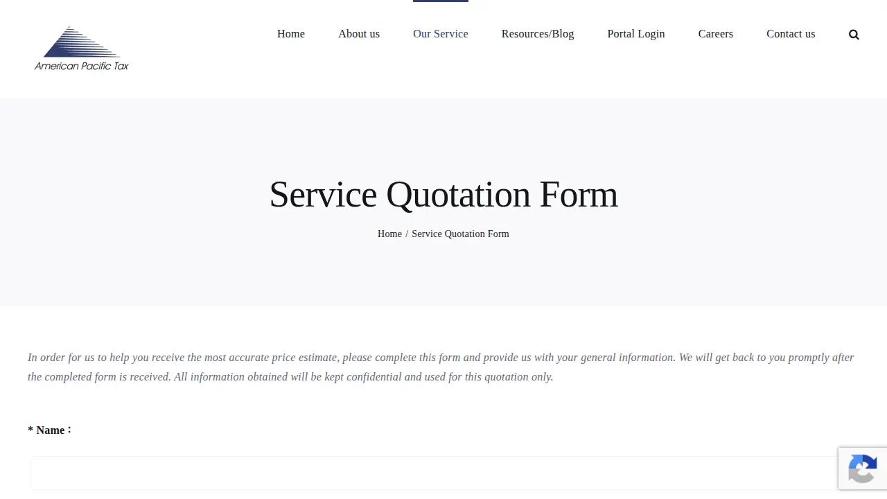 American Pacific Tax Limited page