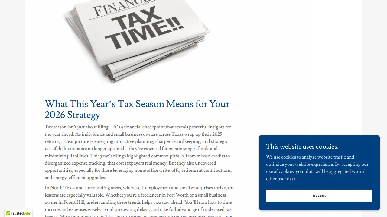 A METRO TAX SERVICE page