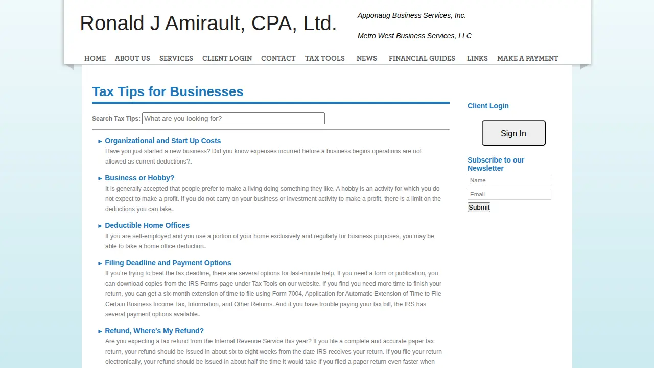 Amirault Ronald J CPA Ltd page