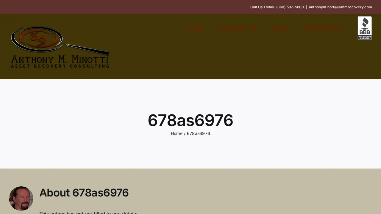 Anthony M. Minotti Asset Recovery page