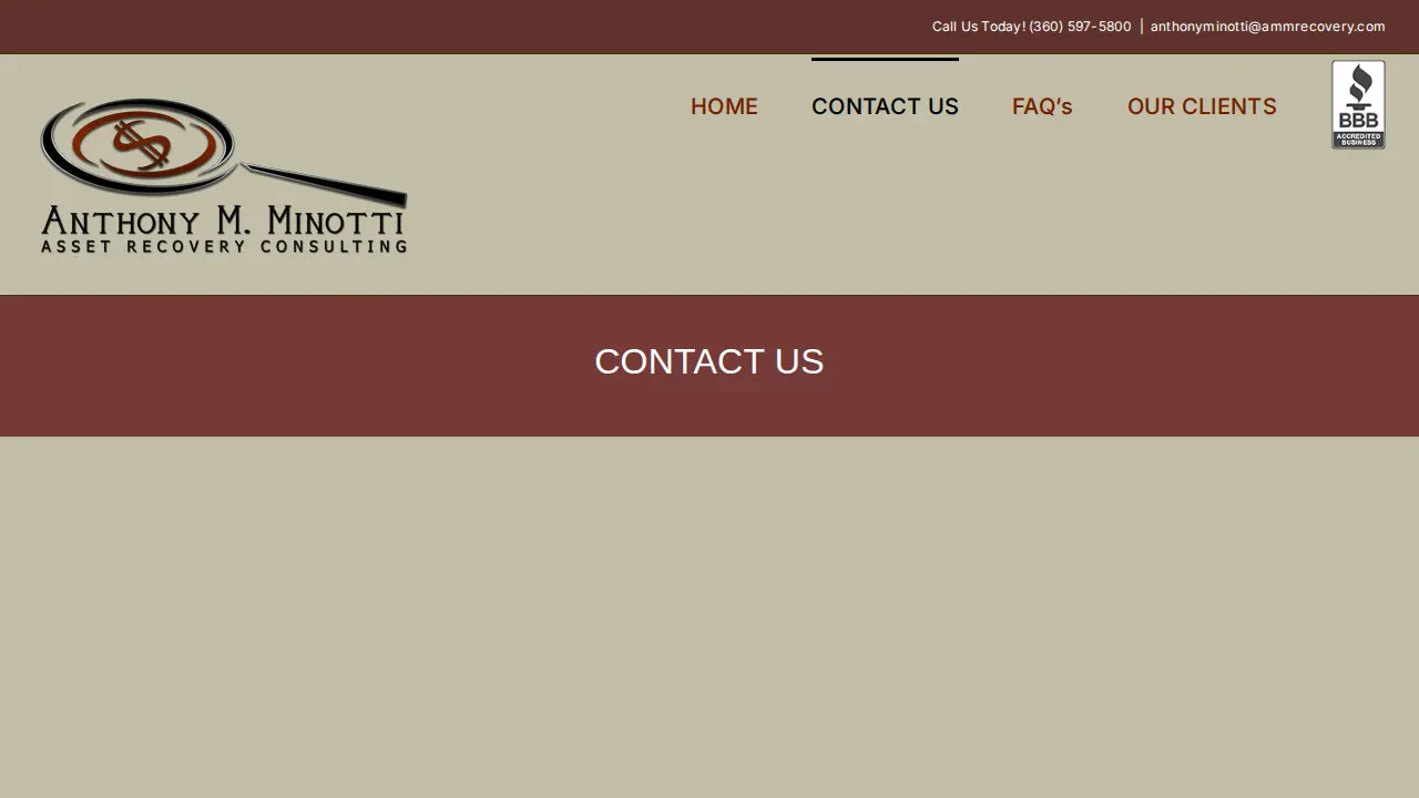 Anthony M. Minotti Asset Recovery page