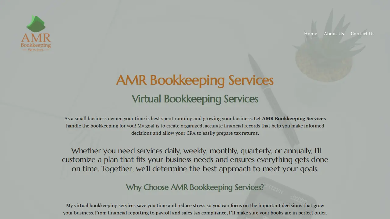 AMR Bookkeeping Services website
