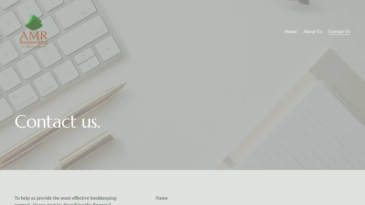 AMR Bookkeeping Services page