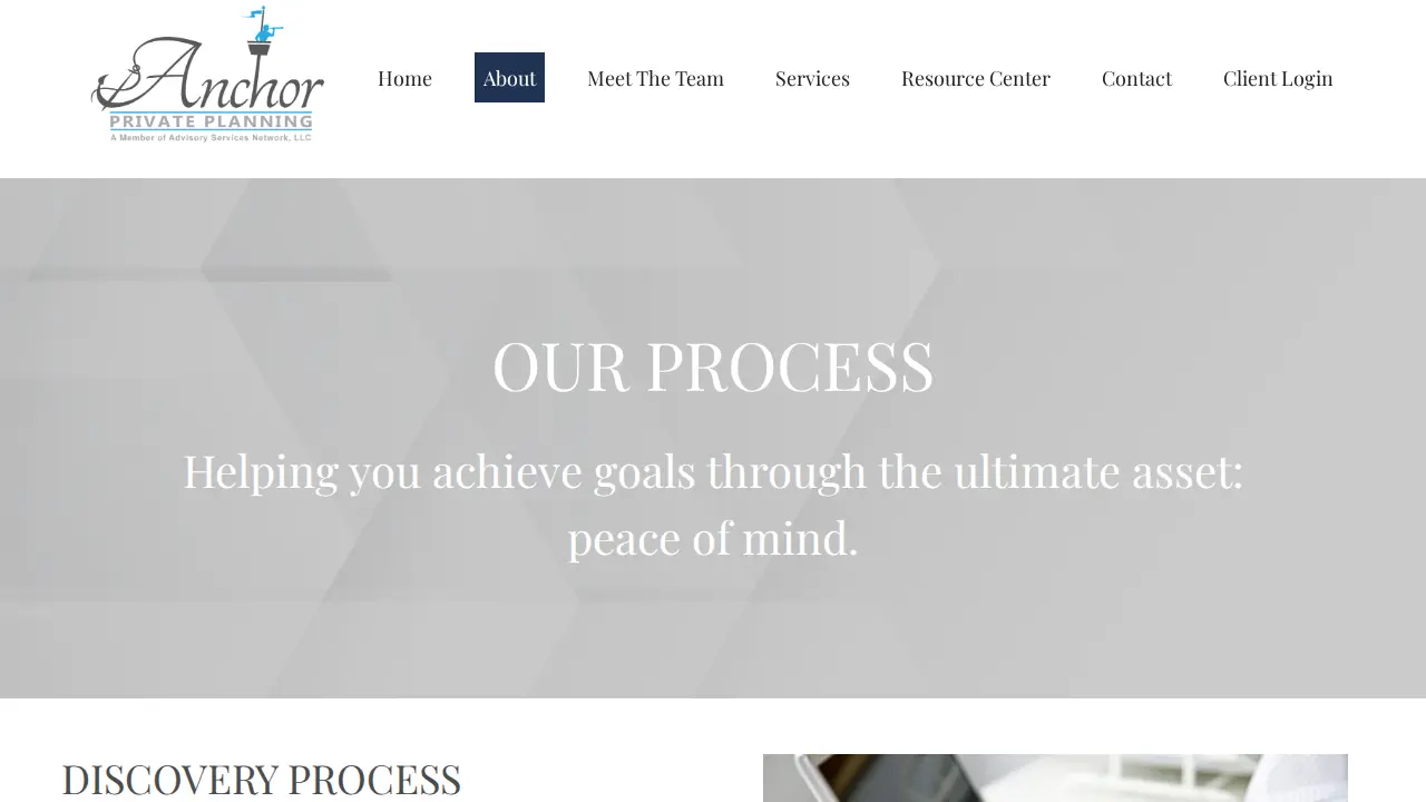 Anchor Private Planning page