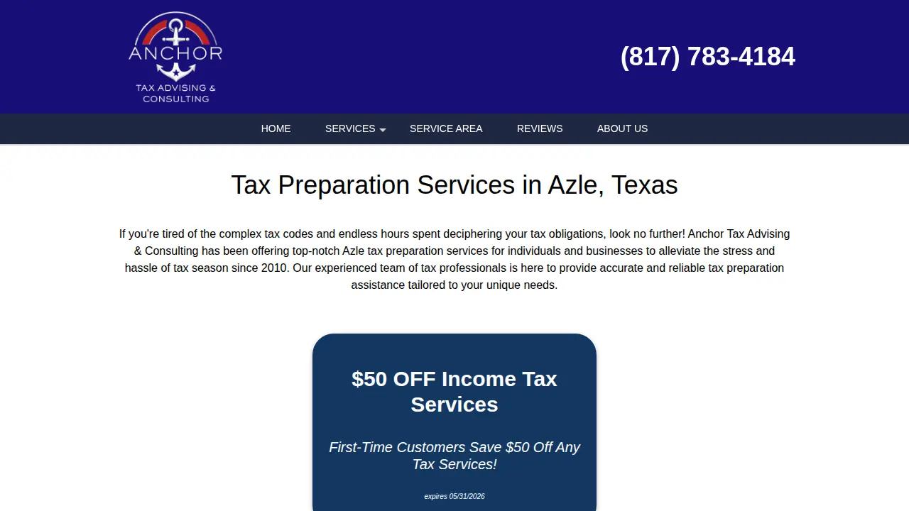 Anchor Tax Advising & Consulting page