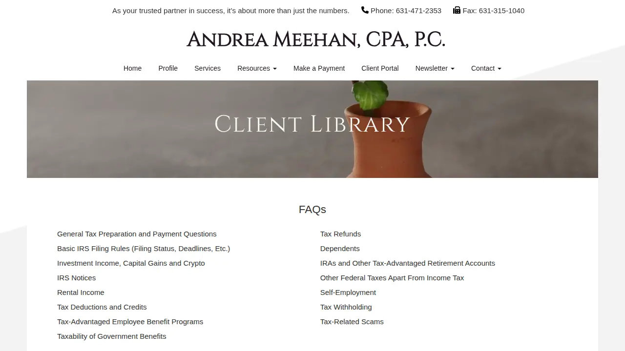 Andrea Meehan CPA PC page