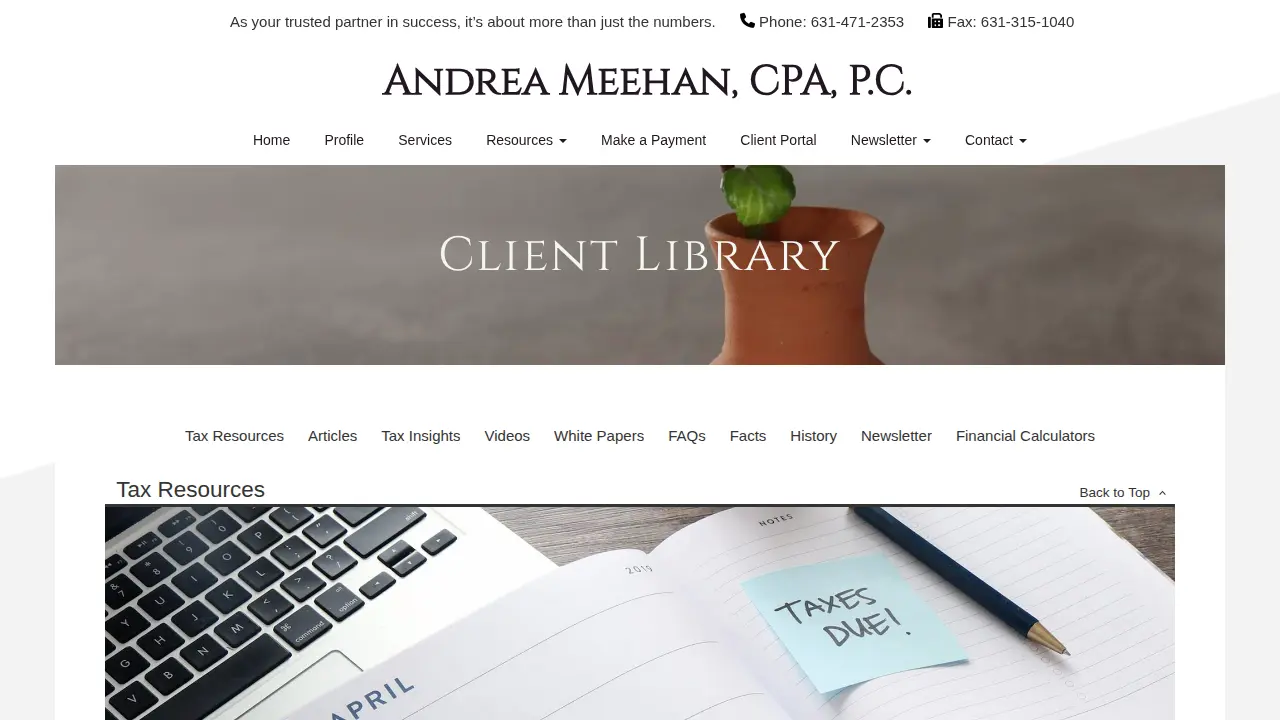 Andrea Meehan CPA PC page
