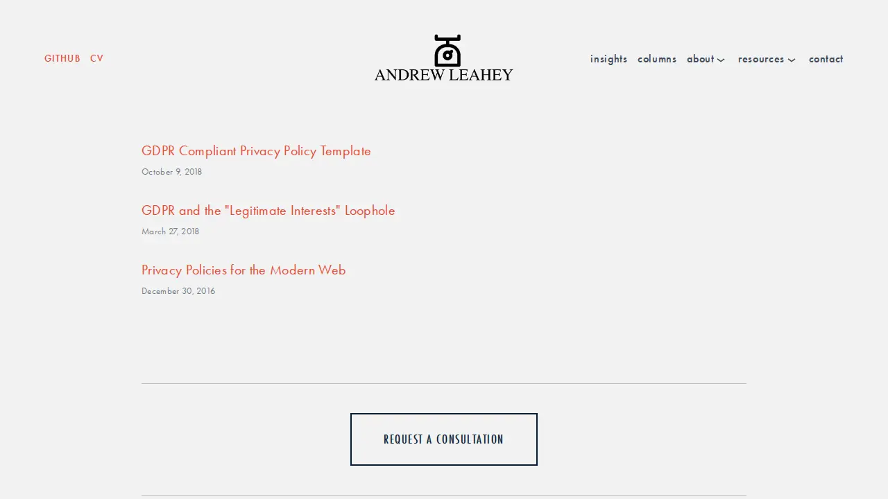 Andrew Leahey Esq. page
