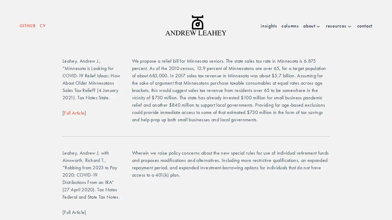 Andrew Leahey Esq. page