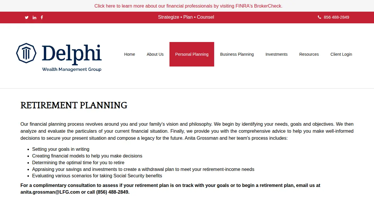 Grossman Financial Planning Group page