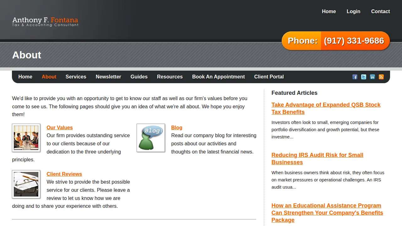 Anthony F Fontana Accounting & Tax page