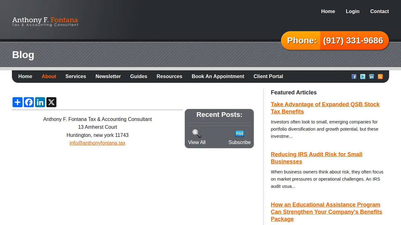 Anthony F Fontana Accounting & Tax page
