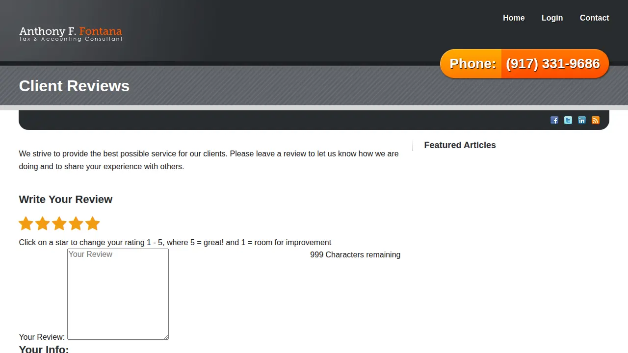 Anthony F Fontana Accounting & Tax page