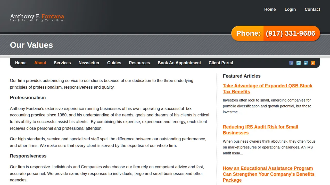 Anthony F Fontana Accounting & Tax page