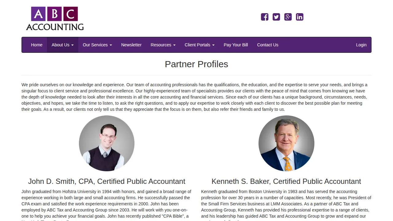ABC Tax and Accounting Group page