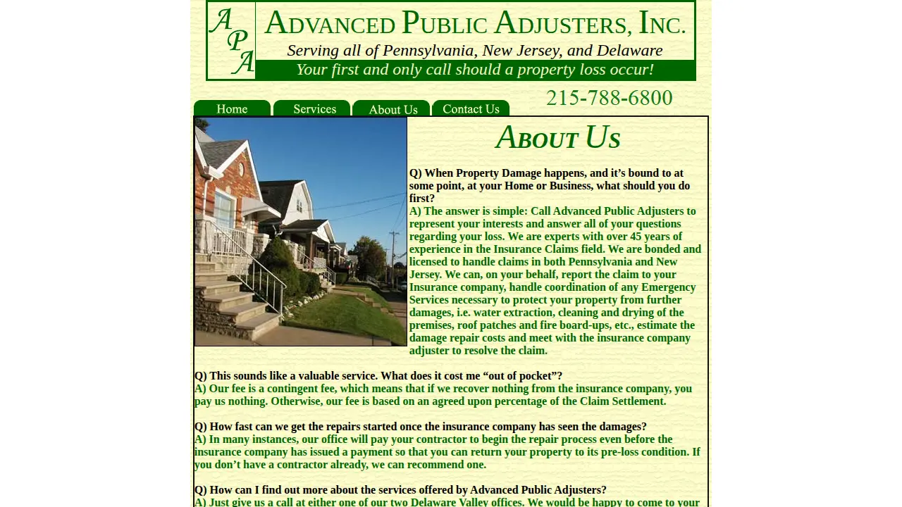 Advanced Public Adjusters Inc page