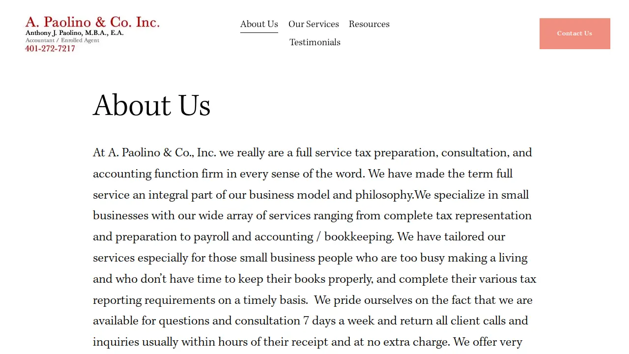 A. Paolino & Co., Inc. page