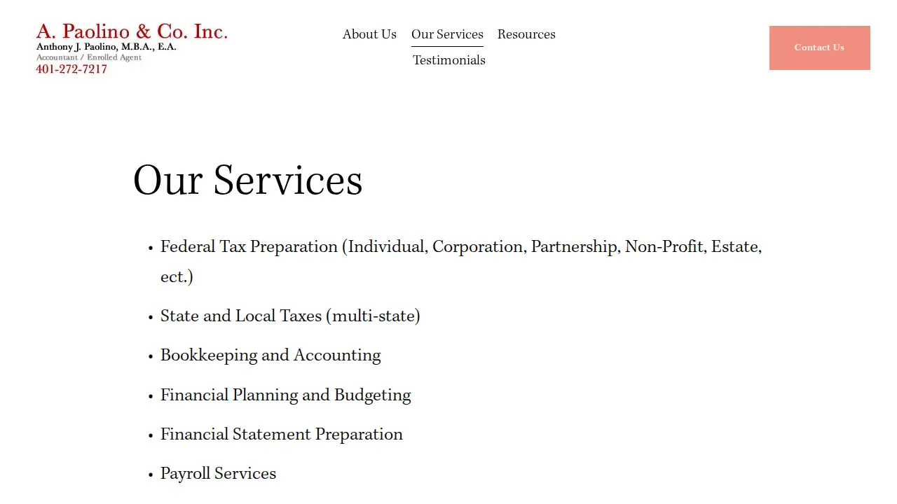 A. Paolino & Co., Inc. page