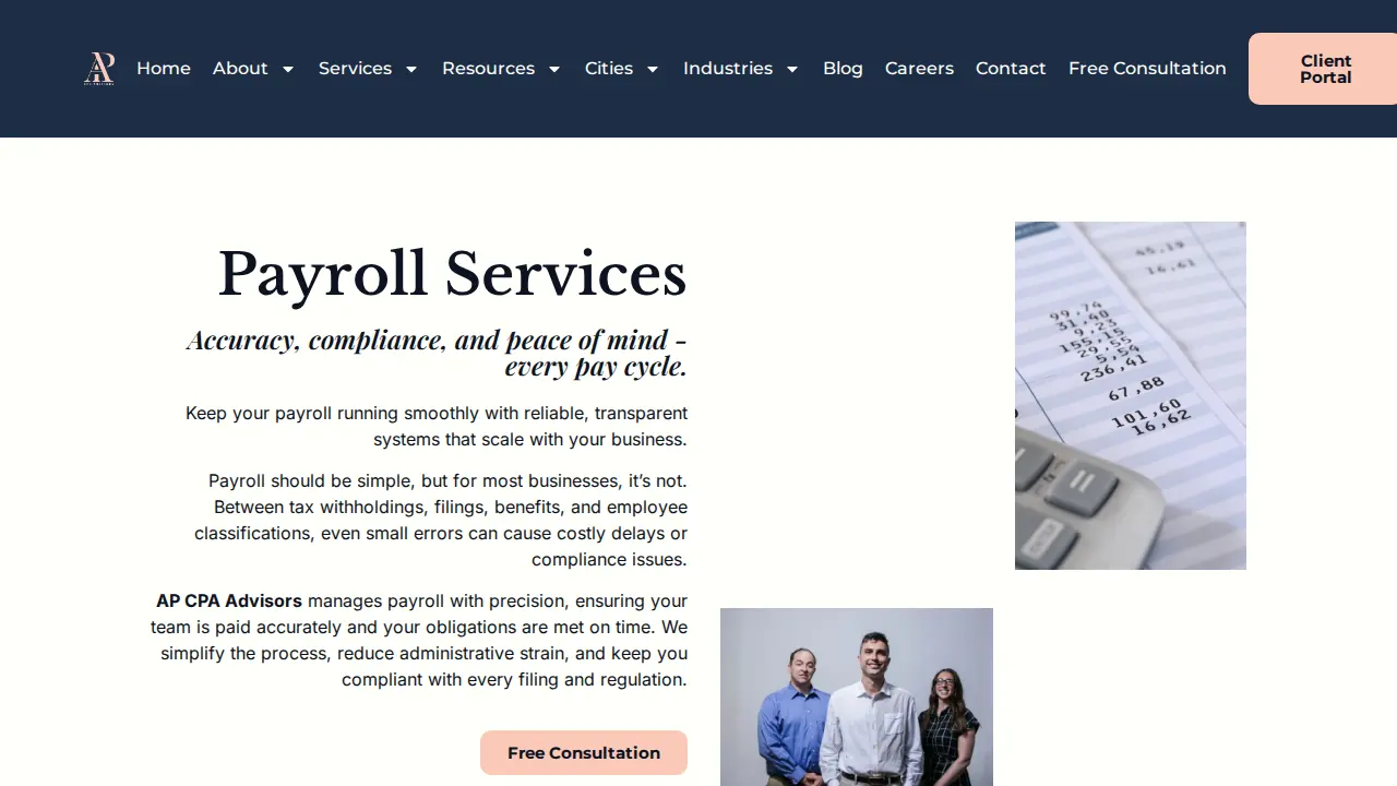 Austen Parsons CPA Services page