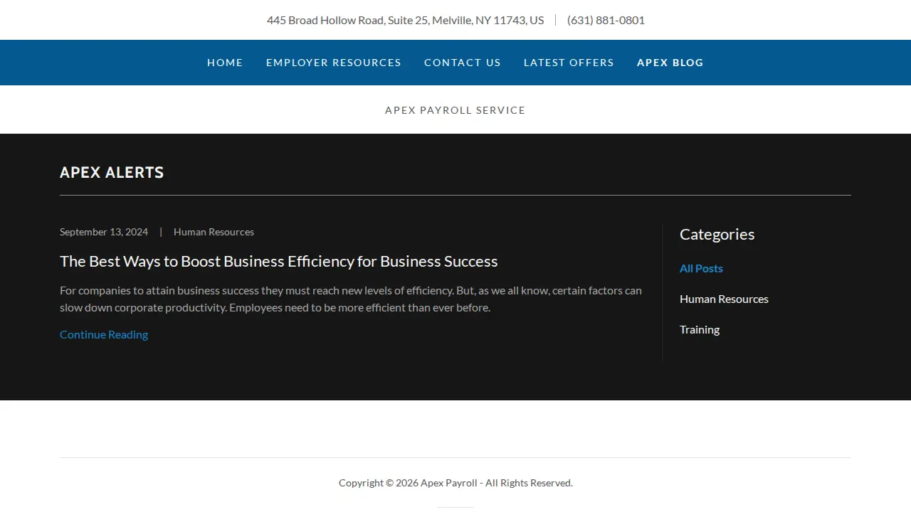 Apex Payroll page