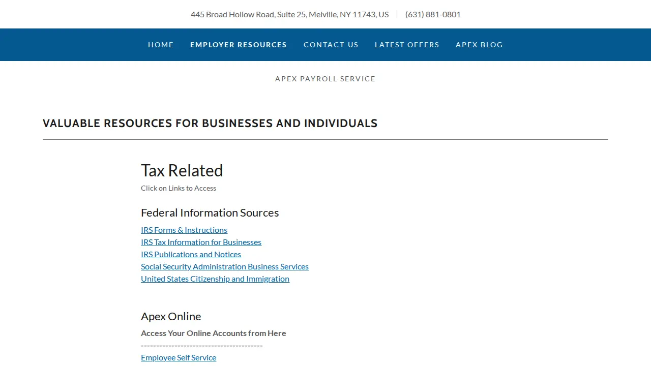 Apex Payroll page