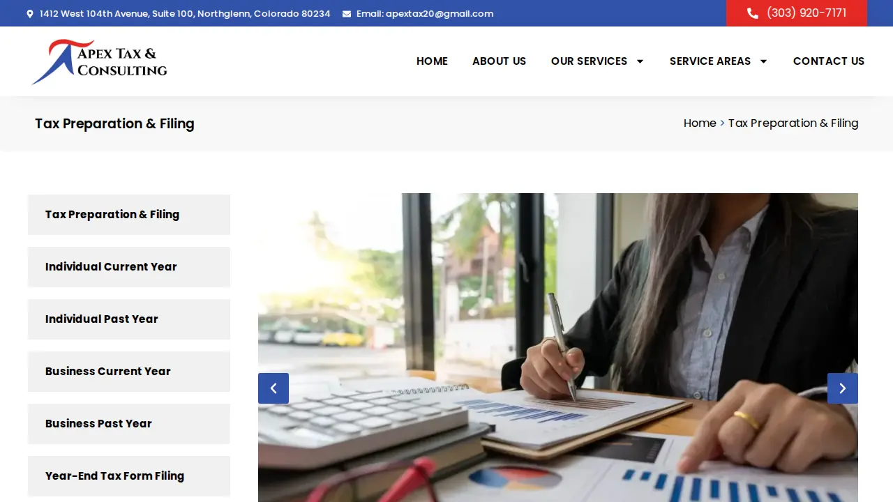 Apex Tax & Consulting page