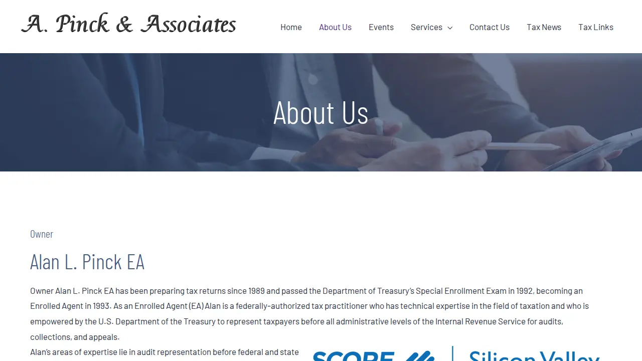A Pinck & Associates page