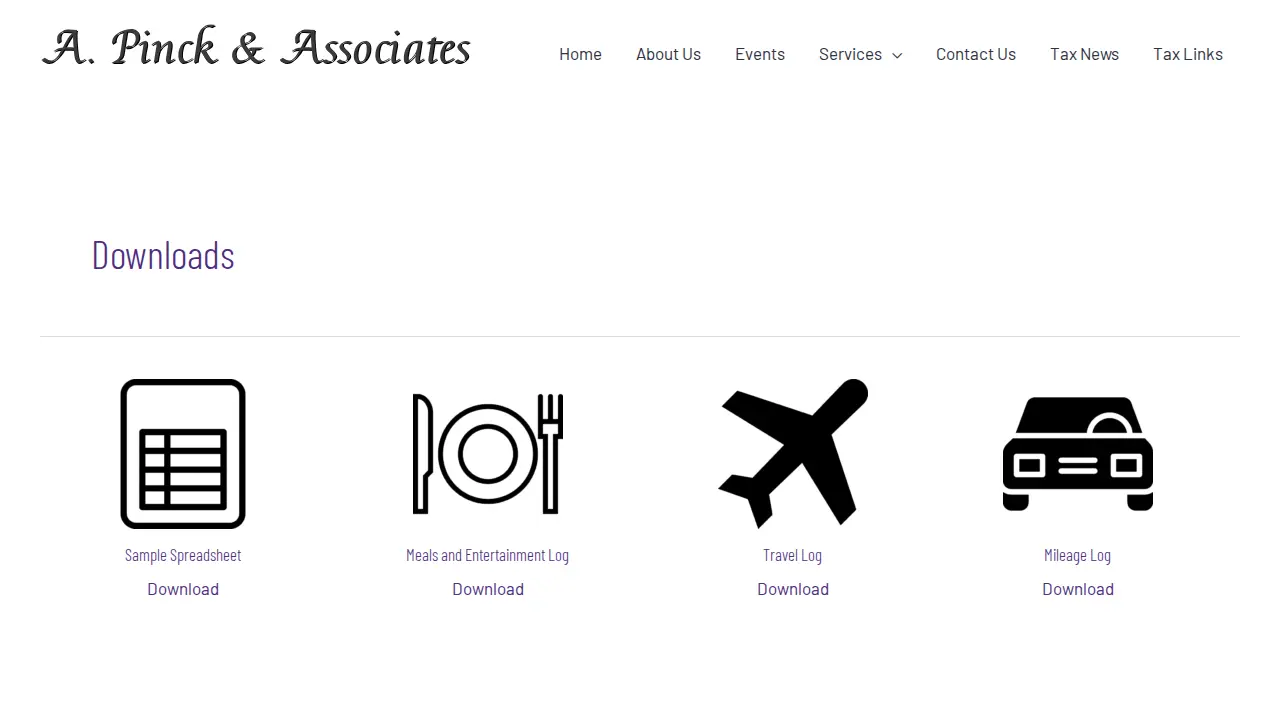 A Pinck & Associates page