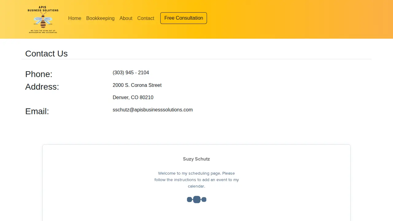 Apis Business Solutions page